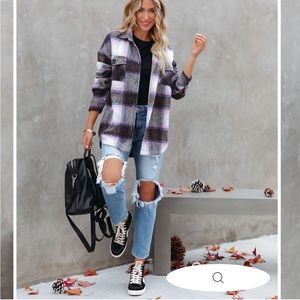 Brown and purple Staccato shacket